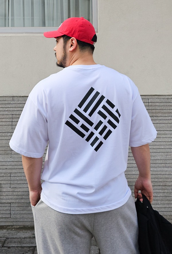 RY 4괘 프린팅 반팔 티셔츠